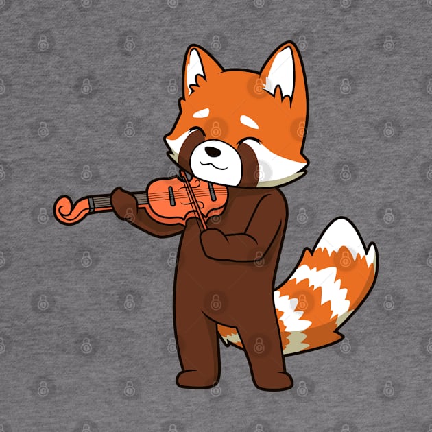 Comic red panda playing violin by Modern Medieval Design